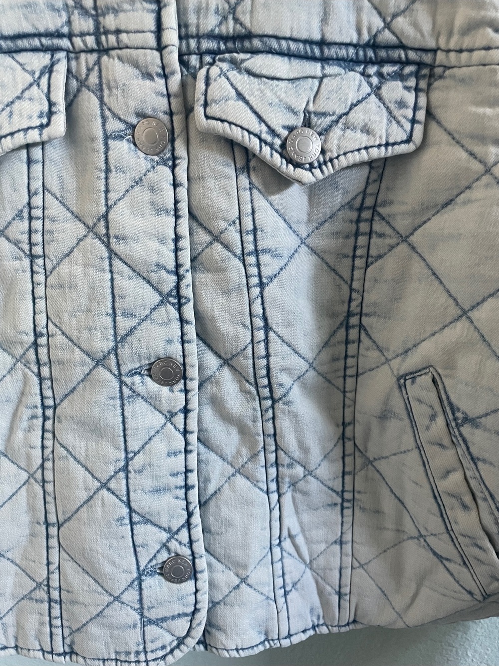 Marc New York Quilted Light Blue Denim Jacket - Picture 8 of 16